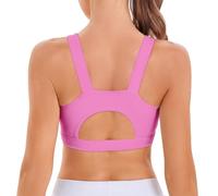 DODOING Mid Impact Sports Bras for Women Shock Absorber Support Backless Tank Top Padded Bra Yoga Gym Push Up Bh