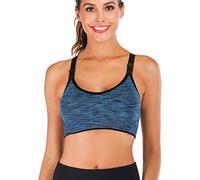 DODOING Women Mid Impact Support Sports Bra Seamless Adjustable Shoulder StrapYoga Gym Bra Workout Fitness Activewear Padded Bras