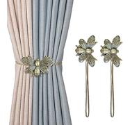 Dodolo Curtain Tiebacks Set of 2, Brown Resin Magnetic, Flying Bee Leaves Design, Decorative Curtain Ties for Drapes, Outdoor & Home Office