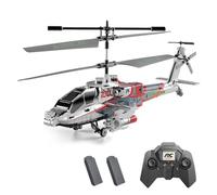 Dodoore 3.5CH Remote Control Helicopter, 2.4G 1:48 Mini Military RC Helicopter, Altitude Hold, LED Light, One-Key Take Off/Landing, Builtin Gyroscope, Simulated Fighter Toy for Adults 2 Battery