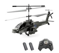 Dodoore 3.5CH Remote Control Helicopter, 2.4G 1:48 Mini Military RC Helicopter, Altitude Hold, LED Light, One-Key Take Off/Landing, Builtin Gyroscope, Simulated Fighter Toy for Adults 2 Battery