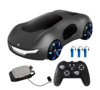 Dodoore Remote Control Cars, 2.4GHz 4WD Sci-fi RC Drift Car with Dual Controller, Spray Music & LED Light, 360° Spin Drift Gesture Sensing Hand Controlled Car Gifts for Kids Boys Girls Black