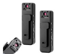 Dodorado Ultra HD 2-in-1 Sports Video Audio Recorder, 1080P Wide-Angle Action Camera with Night Vision, 5H Battery Life & Clip-On Wearable Body Cam(2pcs,With 32G card)