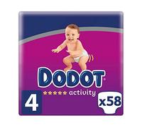 Dodot Activity Nappies Size 4, 58 Nappies, 9-14 kg, Sturdy Fit Nappies