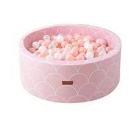 Dodozen Soft Ball Pit 100X40cm/200 Balls ∅ 7Cm Round Foam Ball Pit for Babies and Toddlers Removable Cover Crush-Proof Playballs - Pink Shell:White/Transparent/Pink