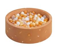 Dodozen Soft Ball Pit 90X30cm/200 Balls ∅ 7Cm Round Foam Ball Pit for Babies and Toddlers Removable Cover Crush-Proof Playballs - Autumn Leaves：White/Trasparent/Beige/Bronze