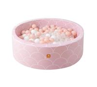 Dodozen Soft Ball Pit 90X30cm/200 Balls ∅ 7Cm Round Foam Ball Pool for Babies and Toddlers Removable Cover Crush-Proof Playballs - Pink Shell:White/Transparent/Pink