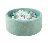 Dodozen Soft Ball Pit 90X30cm/200 Balls ∅ 7Cm Round Foam Ball Pool for Babies and Toddlers Removable Cover Crush-Proof Playballs - Sage:White/Transparent/Sage