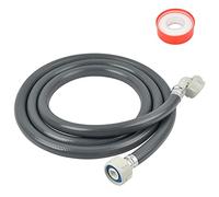 DODUOS 2m Washing Machine Inlet Hose, 3/4'' Straight - 3/4'' Angled Water Fill Inlet Pipe Feed Hose, Universal Cold Water Fill Hose with 20m Sealing Tape, Washing Machine Water Supply Pipe