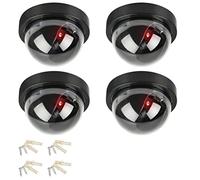 DODUOS 4PCS Dummy Cameras CCTV, Dome Dummy Fake Security CCTV Camera Simulation Monitor with LED Blinking Light, Dummy Fake Camera, Outdoor Indoor Use for Homes & Business