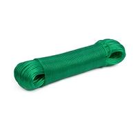DODUOS 50m Washing Line, Steel Core Washing Line Clothes Lines for Outside, Green Thick Strong Garden Outdoor Laundry Washing Cloth Line Plastic PVC Rope Wire for Outdoor