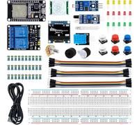 DODUOS Basic Starter Kit for ESP32 ESP-32S WiFi I OT Development Board with Tutorial Compatible with Arduino IDE, ESP32 Kit Bread Board Electronic Kit, Breadboard Kit for Beginners