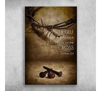 Dodurou and He Himself bore Our sins in His Body On The Cross, God and The Crown for Street Garage Family Cafe Bar Farm Country Bathroom Wall Decoration Cute tin Sign 8x12 Inch