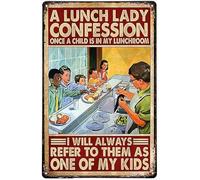 Dodurou Tin Signs Bar Wall Decor A Lunch Lady Confession Once A Child Is In My Lunchroom Poster Metal Tin Sign Indoor & Outdoor Home Bar Coffee Kitchen Ice Cream Shop Wall Decor Tin Sign 8x12 Inch