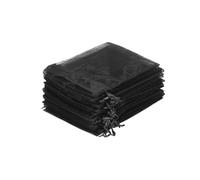 DODXIAOBEUL 100 Pcs 6 x 8 Inches Organza Bag Drawstring Bags Bulk Small Gift Bags for Christmas Candy Wedding Birthday Party (Black)