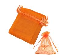 DODXIAOBEUL 100 Pcs 6 x 8 Inches Organza Bag Drawstring Bags Bulk Small Gift Bags for Christmas Candy Wedding Birthday Party (Orange)