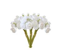 DODXIAOBEUL 18pcs Mini Ranunculus Artificial Flower 11 inch Silk Ranunculus Flower Bouquet Bridal Shower Filler Flowers for Home Centerpieces Arrangements Wedding Engagement Decorations,White