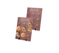 DODXIAOBEUL 2 Pcs Wood Donut Wall Display Stand Reusable Rustic Doughnut Board Holder Donut Party Supplies for Wedding Birthday Family Party festival Table Decor (Curry)
