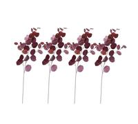 DODXIAOBEUL 4 Pcs Fall Flowers Artificial for Decoration 34'' Faux Eucalyptus Stems Leaves Long Stem Eucalyptus Branches Fake Eucalyptus Silk Fall Leaves for Home Wedding Festival Party Decor,Coffee