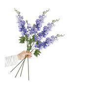 DODXIAOBEUL 4Pcs Blue Flowers Artificial for Decoration,33'' Artificial Delphinium Flowers Long Stem Silk Flowers for Home Decor Indoor Weddings Party Centerpieces