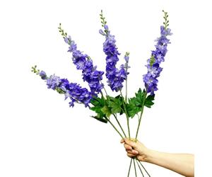 DODXIAOBEUL 4Pcs Long Stem Artificial Flowers for Tall Vase,33'' Artificial Delphinium Flowers Faux Silk Flowers for Home Office Decor Wedding Centerpieces,Light Purple