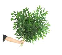 DODXIAOBEUL 6 Branches of Artificial Greenery Stems for Decoration 27'' Faux Greenery Garland Branches Fake Silk Green Leaf Bouquet for Home Wedding Decor DIY Floral Arrangement Table Centerpiece