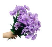 DODXIAOBEUL 6 Bundles Artificial Silk Flowers 13.7'' Faux Pansy Flowers UV Resistant Plastic Plants for Home Wedding Garden Porch Table Centerpieces Indoor Outdoor Decor,Purple