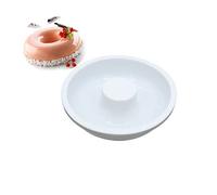 DODXIAOBEUL 7 Inch Silicone Baking Molds,Fluted Tube Cake Pans,Round Shape Non Stick Molds,Silicone Oven Safe Chocolate Mousse Dessert Baking Pan for jello, Doughnut Donut Brownie -White