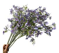 DODXIAOBEUL 8 Pcs Silk Flowers with Long Stems Artificial Flower for Tall Vase 26.4'' Light Purple Artificial Flowers Bouquet UV Resistant Plastic Plants for Home Wedding Indoor Outdoor Decoration