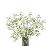 DODXIAOBEUL 8 Pcs Silk Flowers with Long Stems Artificial Flower for Tall Vase 26.4'' White Artificial Flowers Bouquet UV Resistant Plastic Plants for Home Wedding Indoor Outdoor Decoration