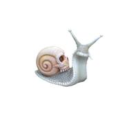 DODXIAOBEUL Skull Snail Garden Statues Halloween Skull Snail Sculpture Gothic Skull Decor Interesting Desktop Resin Craft Ornaments for Home Outdoor Office Decor,White