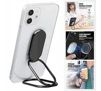 DoEasy Phone Ring Holder with Car Magnetic Phone Mount Foldable Metal Finger Grip Ring Holder Kickstand Cell Phone Stand for Smartphones iPhone iPad Tablets Samsung Google Pixel (Grey)