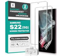 DoEasy Screen Protector for Samsung Galaxy S22, Flexible TPU Gel Film Samsung S22 Screen Protector, Fingerprint Unlock Compatible, Full Screen Edge to Edge Coverage, Bubble Free, Case Friendly 2-Pack
