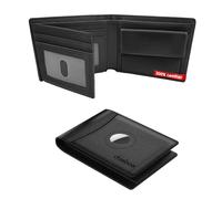 doeboe Airtag Wallet, Smart Mens Wallet with Card Holder, RFID Blocking Mens Wallets with Coin Pocket, Trifold Wallet Airtag Genuine Leather Credit Card Slots, Gifts for Men with Gift Box