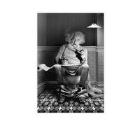 doegka Albert Einstein Physiker Auf Toilette Druck Canvas Poster Wall Art Decor Print Picture Paintings for Living Room Bedroom Decoration 12x18inch(30x45cm)