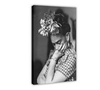 doegka Frida Kahlo Floral Poster Canvas Poster Wall Art Decor Print Picture Paintings for Living Room Bedroom Decoration 12x18inch(30x45cm)