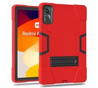 Doemoil case Cover for Xiaomi Redmi Pad SE 11 inch,Slim Heavy Duty Shockproof Rugged Protective Case with Built-in Stand for Redmi Pad SE 11 2023 (Black/Red)