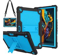 Doemoil Case for 10 inch Pritom M10/quntiCO Y10/Digiland DL1036/Gateway/Voger priorpad X100 /VUCATIMES N10/ Fivahiva 10 inch Tablet Case with Kickstand Rubber Hybrid Protective Case (Black/Blue)