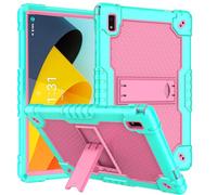Doemoil for BYYBUO Tablet 10.1 inch Android 14 Tablet Case with Shoulder Strap Hard Back Hybrid Shockproof Kids Friendly Case for BYYBUO 10.1 inch Smartpad A10_L (Green/Pink)