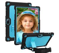 Doemoil for Vankyo MatrixPad S10 Tablet Case YQSAVIOR CUPEISI Coopers YQ10S VIVIMAGE A10 A38 ZZB zb10 zb01 Aoyodkg A38 BYANDBY BYYQ10S 10.1" Case Built in Kickstand Shoulder Strap Shell (Black+Blue)
