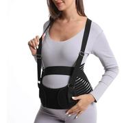 DOEOMK 5 in 1 Pregnancy Support Belt, Pregnancy Seat Belt with Shoulder Straps, Postpartum Belly Wrap, Maternity Belly Bands & Support for Relieve Back, Pelvic, Hip Pain for Labour & Recovery (L)