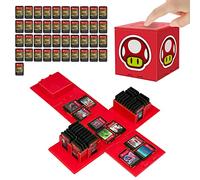 doepeBAE Game Holder for Nintendo Switch, Extra Large Capacity Switch Game Case, Upgraded 41 Slots Switch Game Card Storage Box, Press to Unfold Fun Switch Card Case (Red Mushroom)