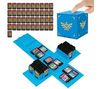 doepeBAE Game Holder for Nintendo Switch, Extra Large Capacity Switch Game Case, Upgraded 41 Slots Switch Game Card Storage Box, Press to Unfold Fun Switch Card Case (Blue Z)