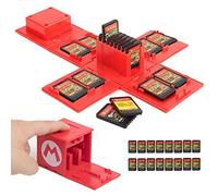 doepeBAE Games Storage Case - Nintendo Switch Compatible, Hard Shell Protective Storage System with 16 Game Card Slots (Mario RED)