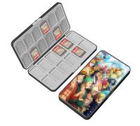 doepeBAE Switch Game Case, Switch Game Holder, 24 Game Card Slots and 24 Micro SD Card Slots, Silicone Lining, Magnetic Design (24I)