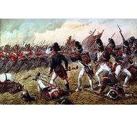 DOeraa Wall Art Print Art Painting Artwork Famous the Final Charge of the Old Guard At the Battle of Waterloo by Richard Simkin for Living Room 60x90cm