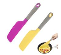 DOERDO 2Pcs Silicone Omelette Spatula Kitchen Omelet Turner Nonstick Cookware for Kitchen Omelet Pancake, 2x13Inch