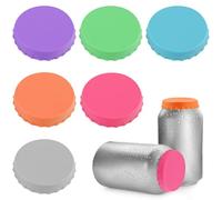 DOERDO 6Pcs Silicone Soda Can Lids Reusable Beverage Can Protector Fits Standard Soda Beverage cans, 2.1x0.6inch, Colorful