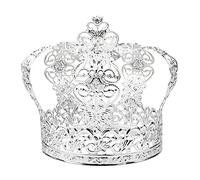DOERDO Crown Cake Topper Decor Baking Dessert for Wedding Birthday Prince Themed Baby Shower Party Supplies, Silver