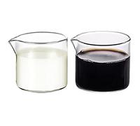 DOERDO DD 2pcs Mini Coffee Pot Creamer Pitcher, 4oz Transparent Glass | For Bar Party Wine Cocktail Drink Milk Shake Coffee, 2.4" x 2.4"